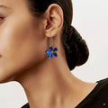 Suzanne | Boucles d'oreilles bleues à fleurs de style vintage