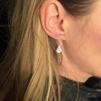 Boucles d'Oreilles Vintage en Argent avec Design de Fleur
