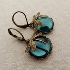 Boucles d'Oreilles Libellule en Or Ancien