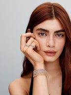 Bracelet Cubain avec Moissanite