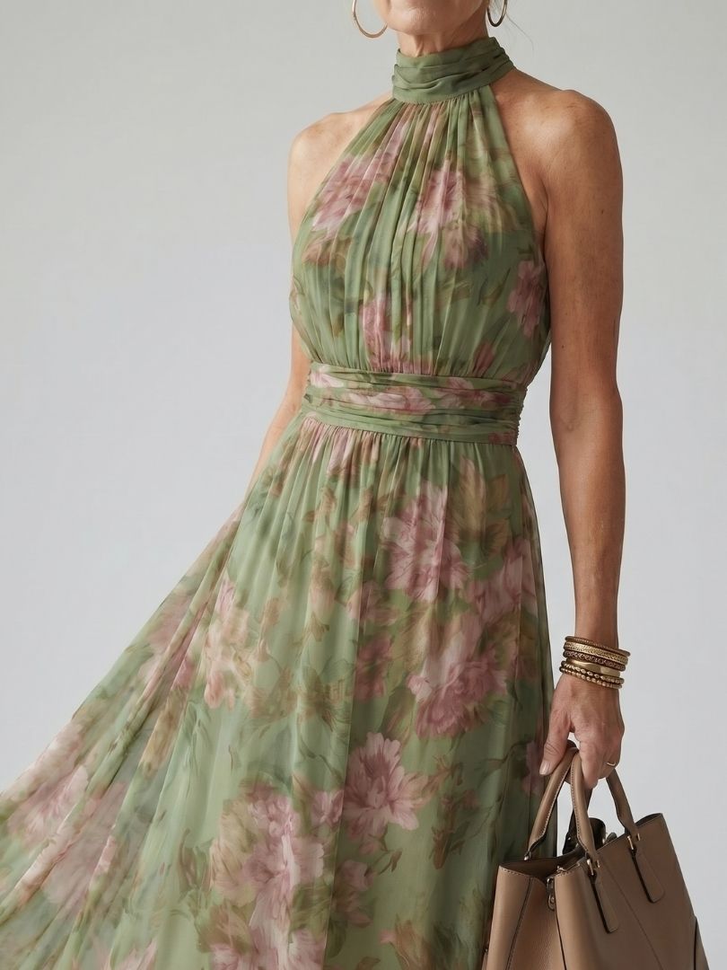 MIRELY | Robe Midi Halter Marsciato
