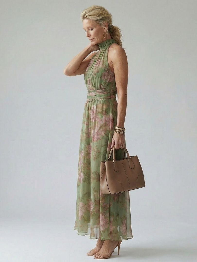 MIRELY | Robe Midi Halter Marsciato