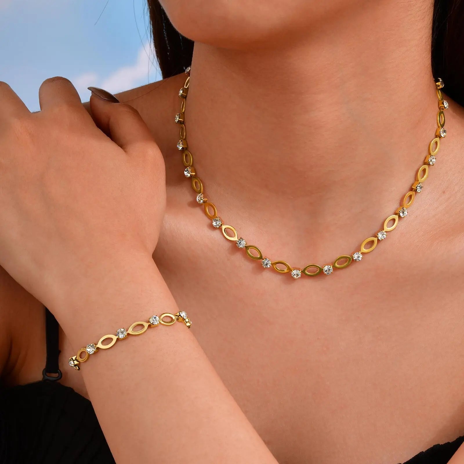 Ensemble de Liens en Zirconia Exclusif Ovale