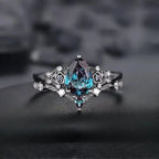 Ensemble de Bagues en Zirconium Saphir Noir Mat