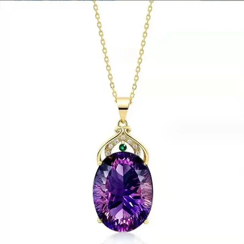 Collier Élégant avec Pendentif en Cristal et Opale
