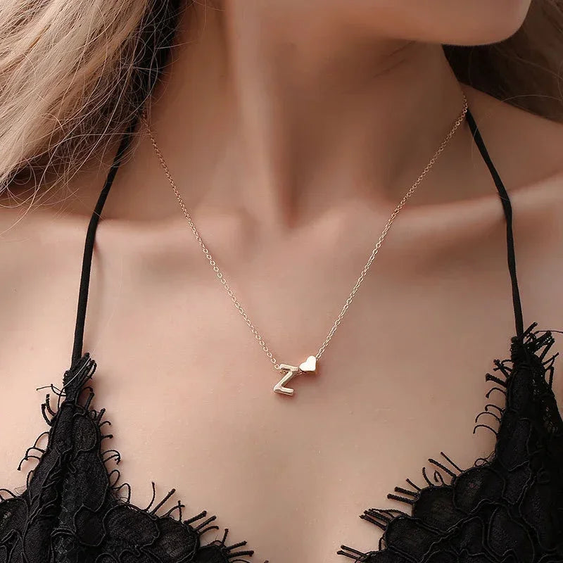 Collier Élégant en Or Cœur Initiales