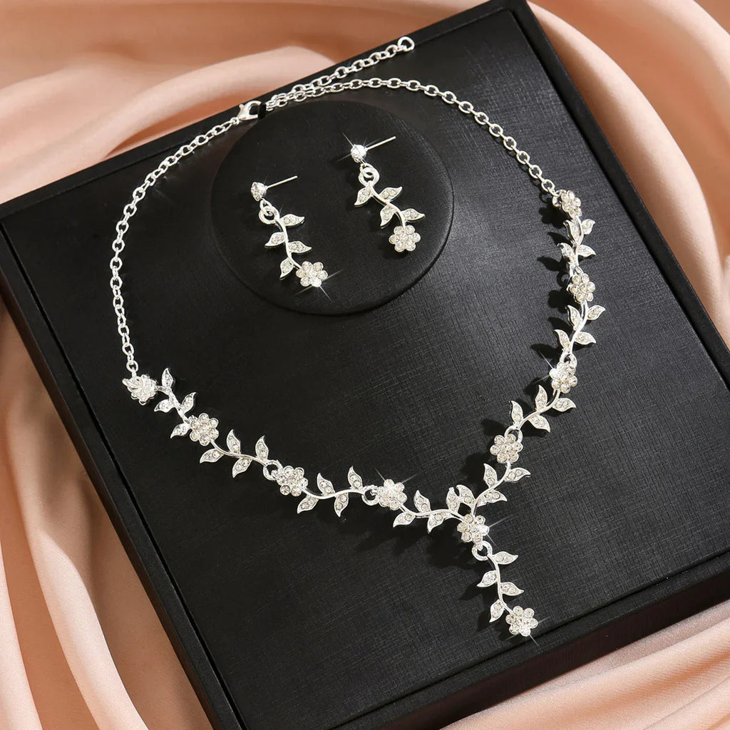 Ensemble de Bijoux Modig Blomma: Collier et Boucles d'Oreilles