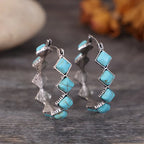 Boucles d'oreilles en forme de U en turquoise vintage