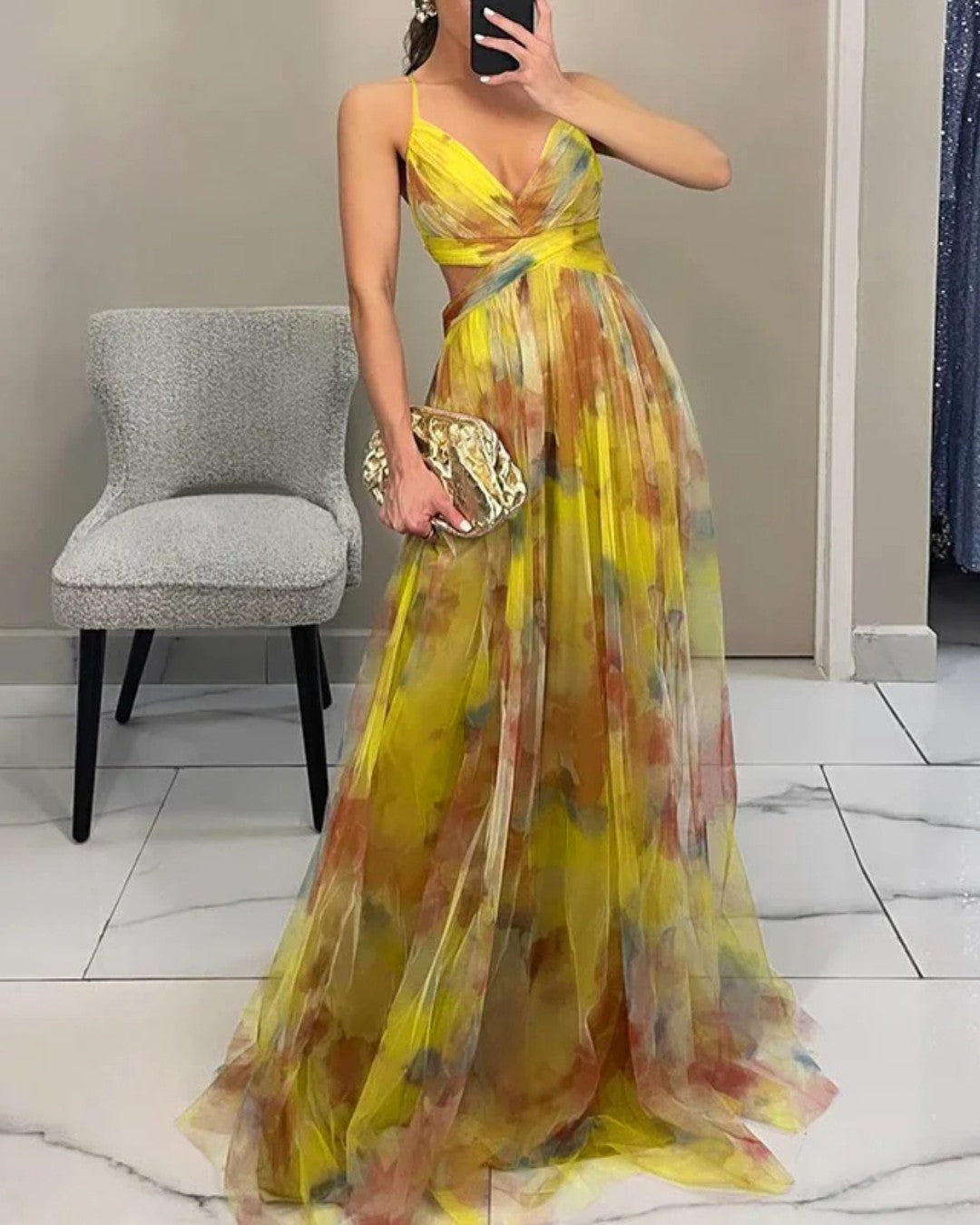 Giselle | Robe maxi enchantée avec motif floral