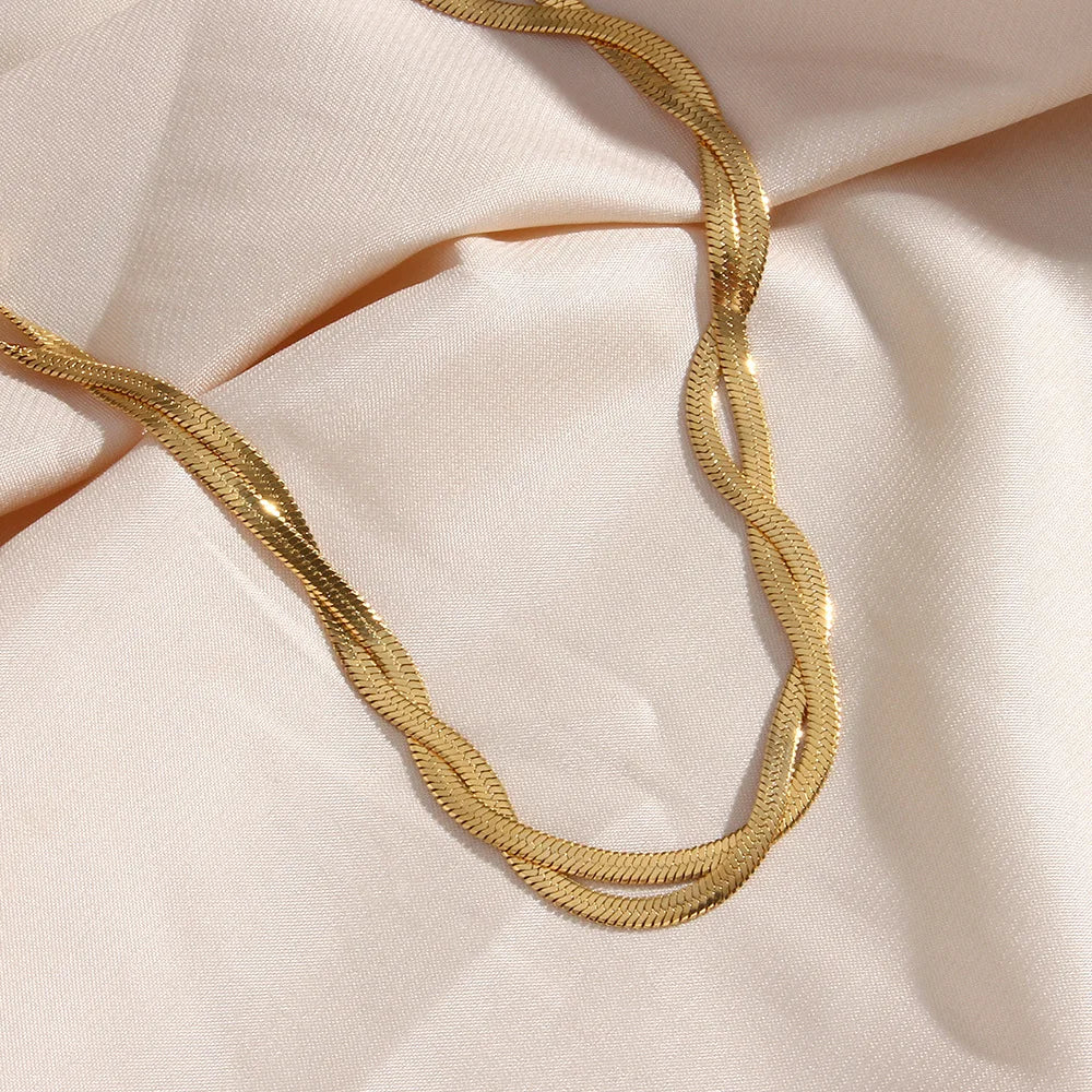 Ensemble Intemporel avec Collier et Bracelet Plaqué Or