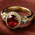 Bague Déclarative en Nœud Halo de Rubis
