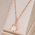 Collier Géométrique Exclusif en Or Rose et Perles