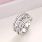 Bague Croix en Zirconium en Couches