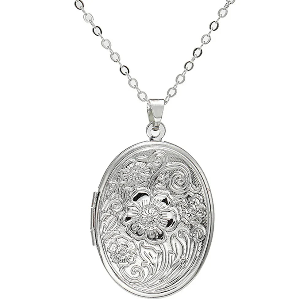 Collier Photo Oval Tidlös avec Gravure