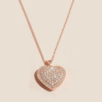 Collier de Cou en Cœur Paved en Or Rose Éternel