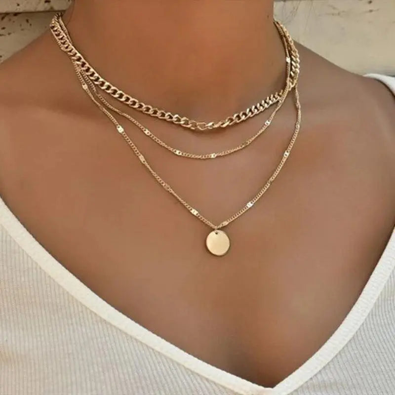Collier Élégant en Plaqué Or et Argent
