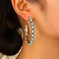 Boucles d'Oreilles Circulaires Turquoise Vintage Bohèmes