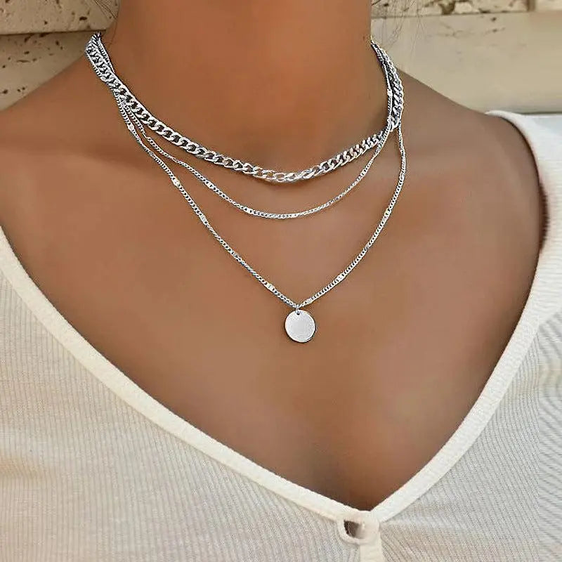 Collier Élégant en Plaqué Or et Argent