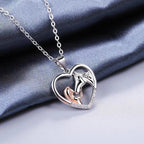 Collier Élégant Hjärta Zircon avec Fille et Cheval