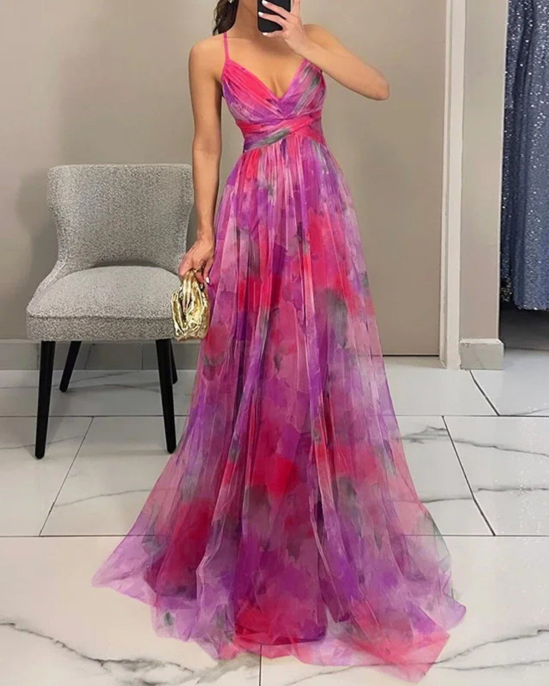 Giselle | Robe maxi enchantée avec motif floral
