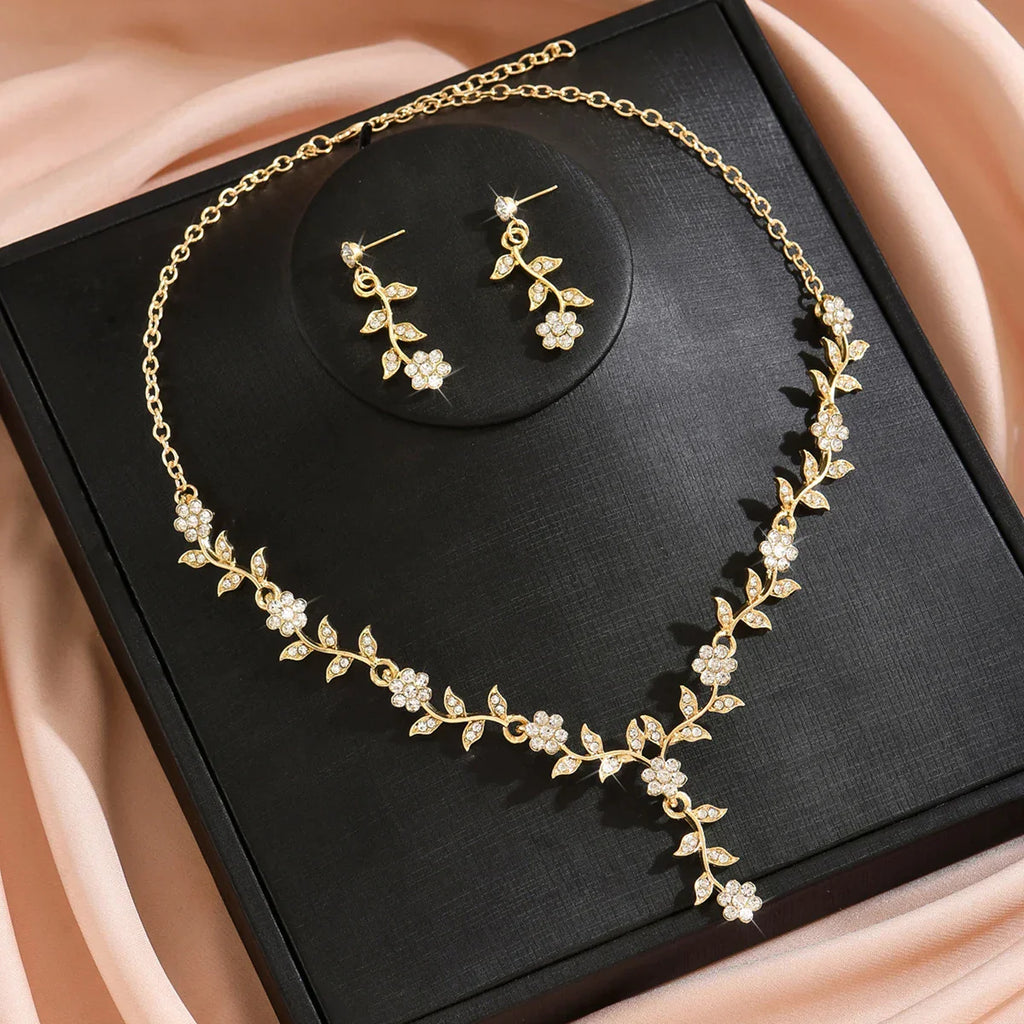 Ensemble de Bijoux Modig Blomma: Collier et Boucles d'Oreilles