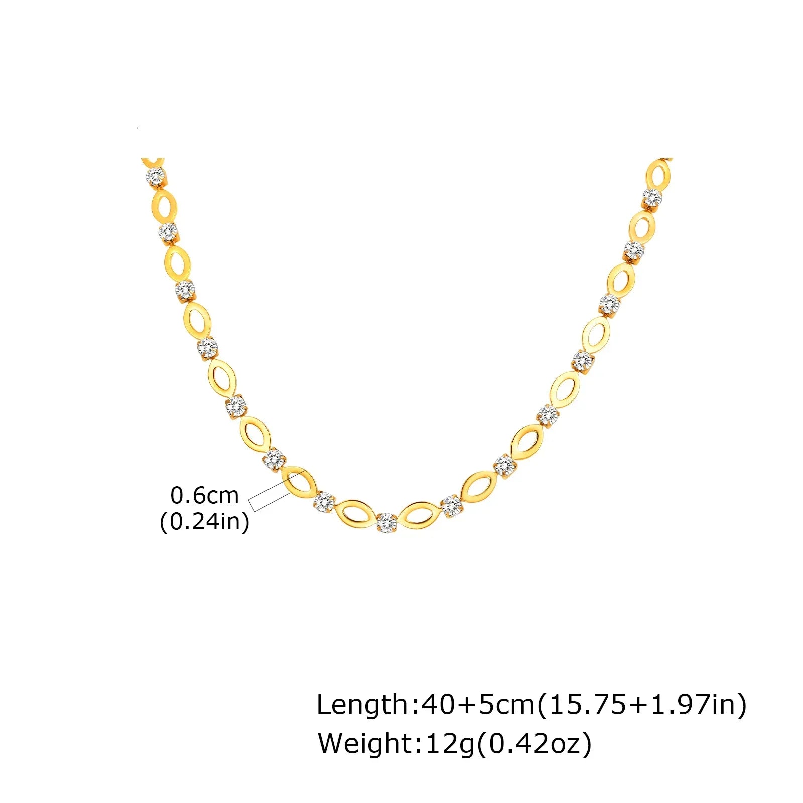 Ensemble de Liens en Zirconia Exclusif Ovale