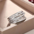 Bague Croix en Zirconium en Couches
