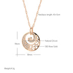 Collier en cristal de fleur en or rose élégant