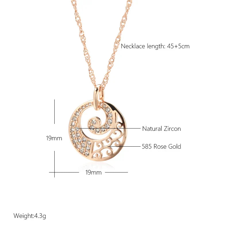 Collier en cristal de fleur en or rose élégant