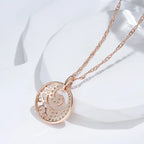 Collier en cristal de fleur en or rose élégant
