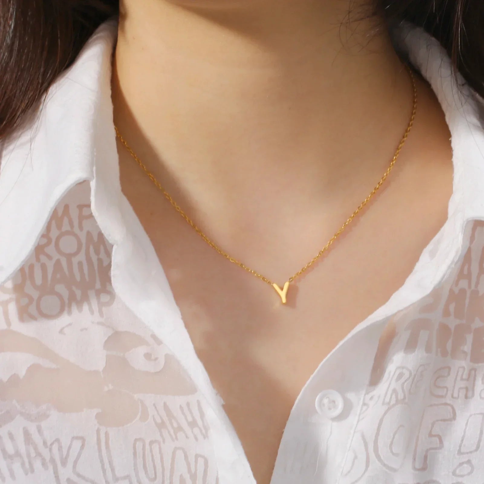 Collier en cuir Alfabet Pendentif