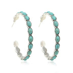 Boucles d'Oreilles Circulaires Turquoise Vintage Bohèmes