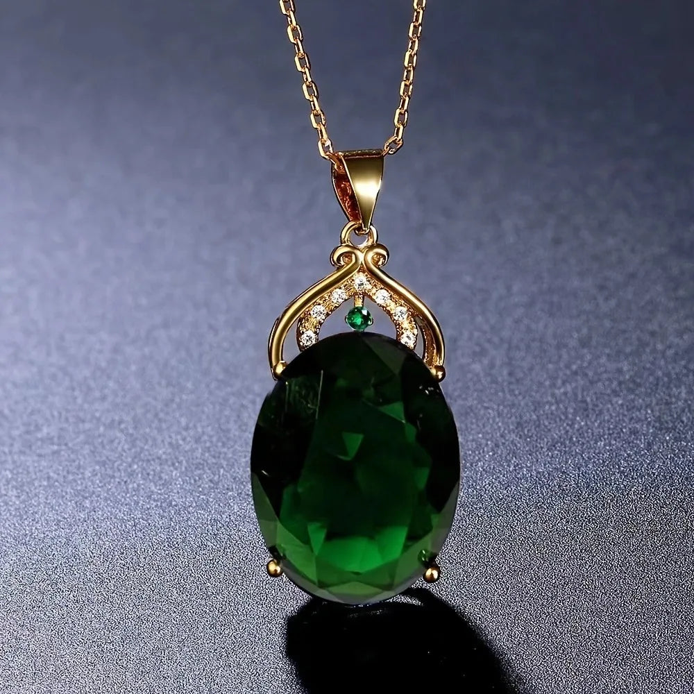 Collier Élégant avec Pendentif en Cristal et Opale