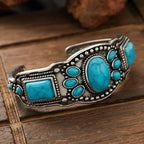 Bracelet Cuff Turquoise Bohème Vintage