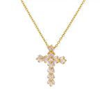 Collier de Croix en Zirconium Argenté Intemporel
