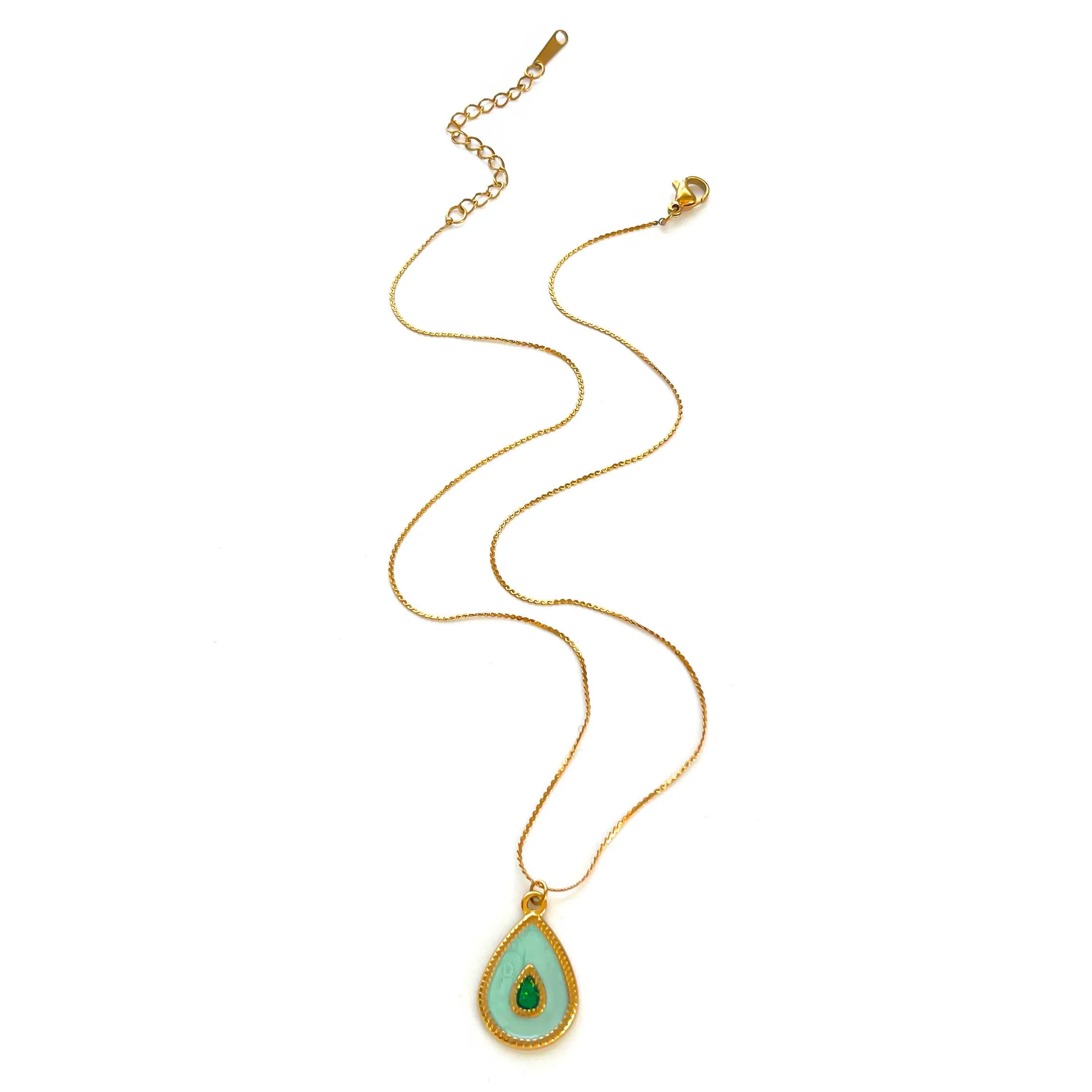 Ensemble de Collier Charmant Papillon Bleu et Goutte d'Eau