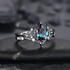 Ensemble de Bagues en Zirconium Saphir Noir Mat