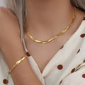 Ensemble Intemporel avec Collier et Bracelet Plaqué Or