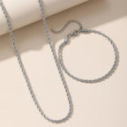 Ensemble de collier et bracelet rétro vrillé