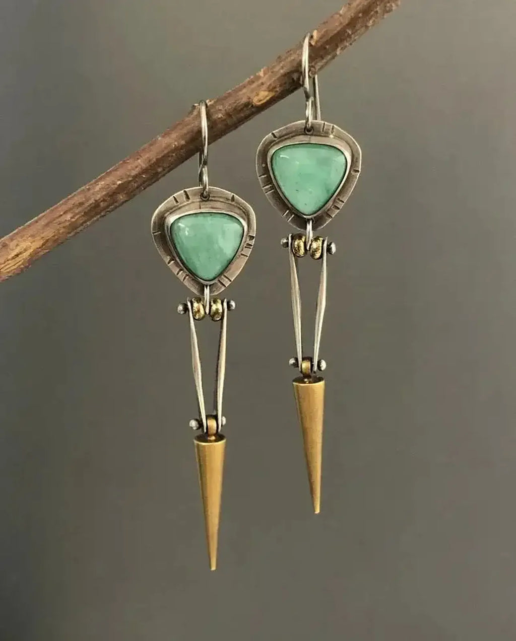 Boucles d'oreilles en Pierre Naturelle Vintage