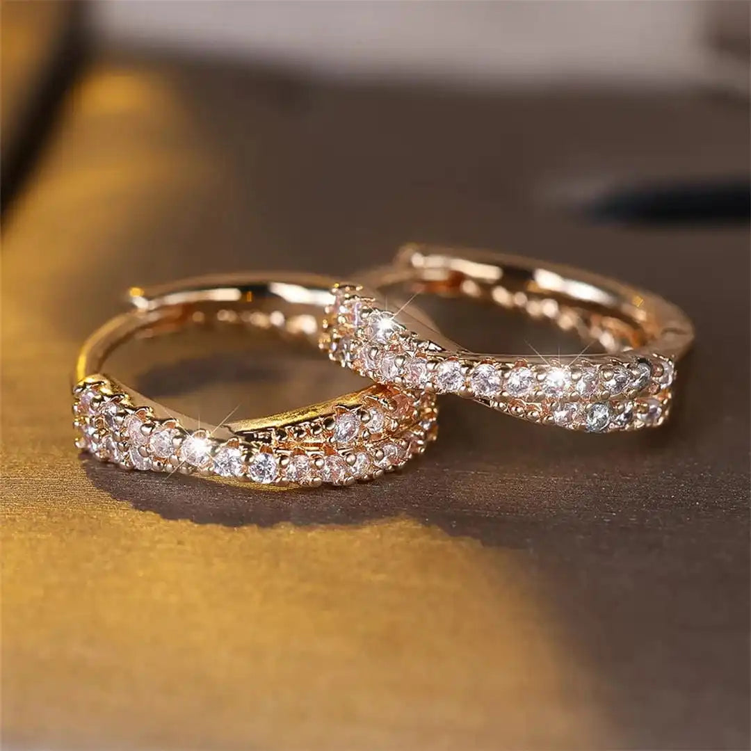 Boucles d'Oreilles en Zirconia Vintage