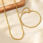 Ensemble de collier et bracelet rétro vrillé