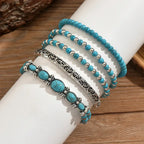 Ensemble de bracelets boho avec perles turquoises