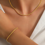 Ensemble de collier et bracelet rétro vrillé