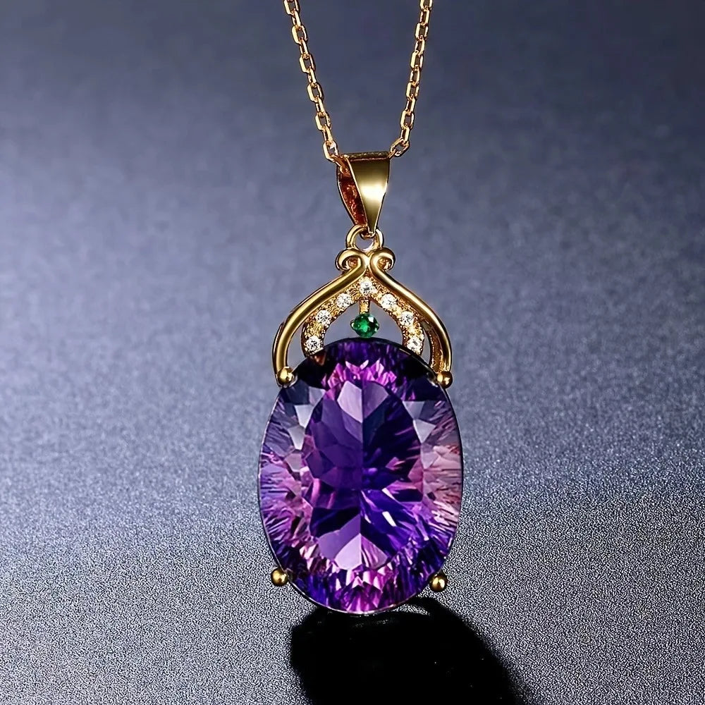 Collier Élégant avec Pendentif en Cristal et Opale