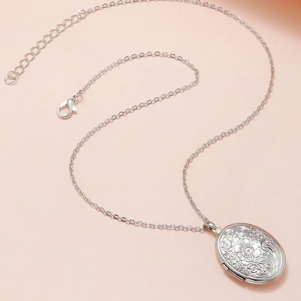 Collier Photo Oval Tidlös avec Gravure