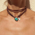 Collier Pendentif Turquoise Bohème Vintage