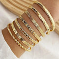 Ensemble de Bracelets de Bracelet Ouvert en Or