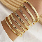 Ensemble de Bracelets de Bracelet Ouvert en Or