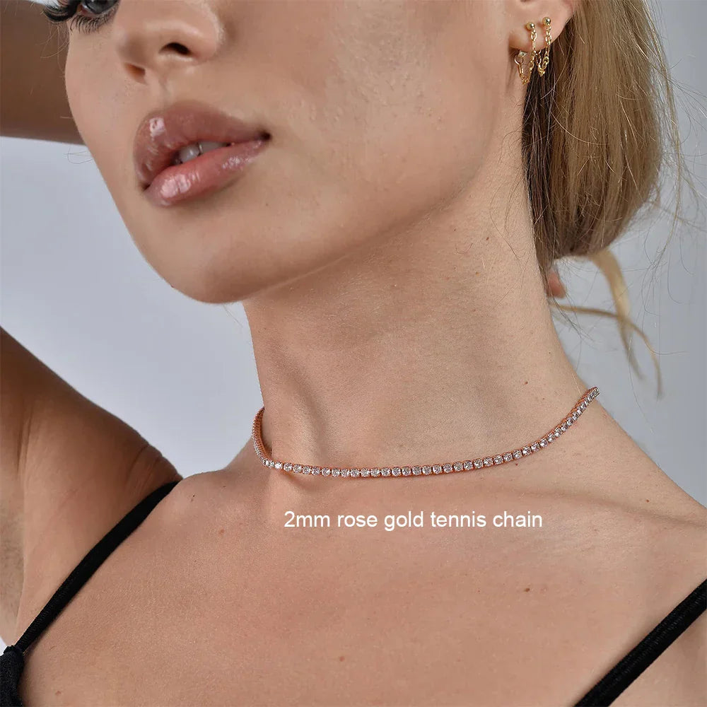 Collier de tennis Moissanite exclusif en or